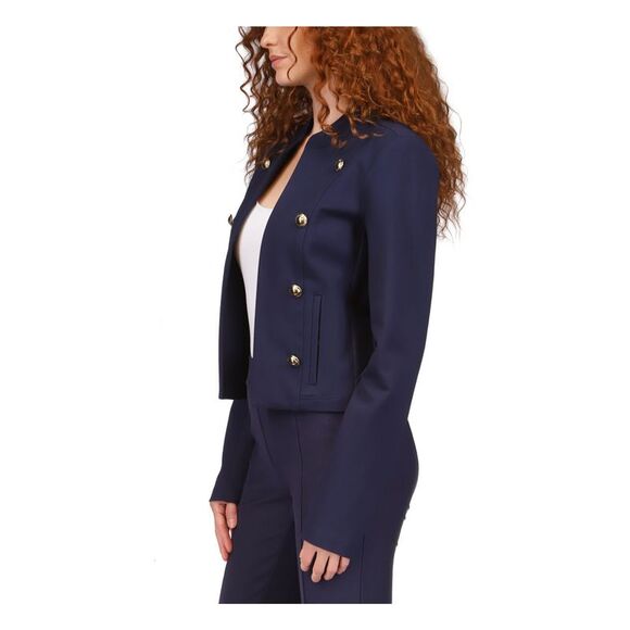 MICHAEL MICHAEL KORS Womens Navy Unlined Button Detail Military Jacket XL - Picture 3 of 4